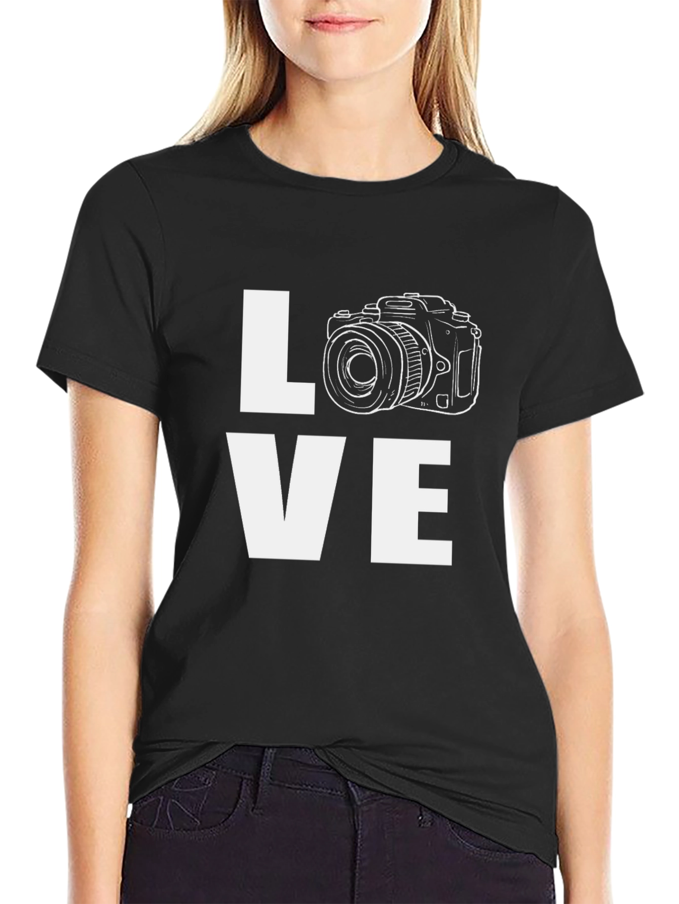 Love Photography Graphic Tee - Black Cotton Shirt