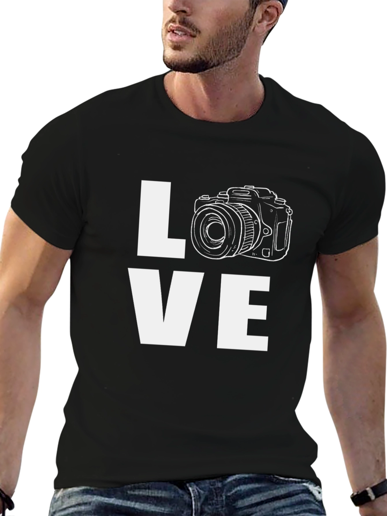 Love Photography Graphic Tee - Black Cotton Shirt
