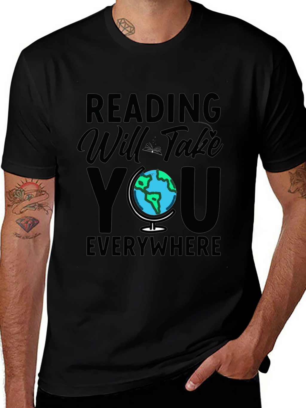 Reading Will Take You Everywhere Black T-Shirt