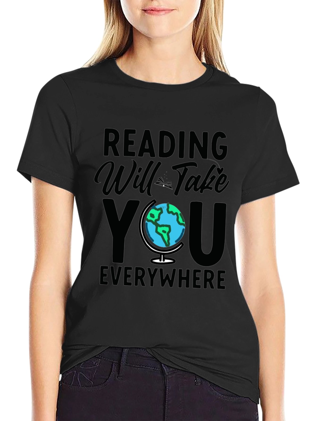 Reading Will Take You Everywhere Black T-Shirt