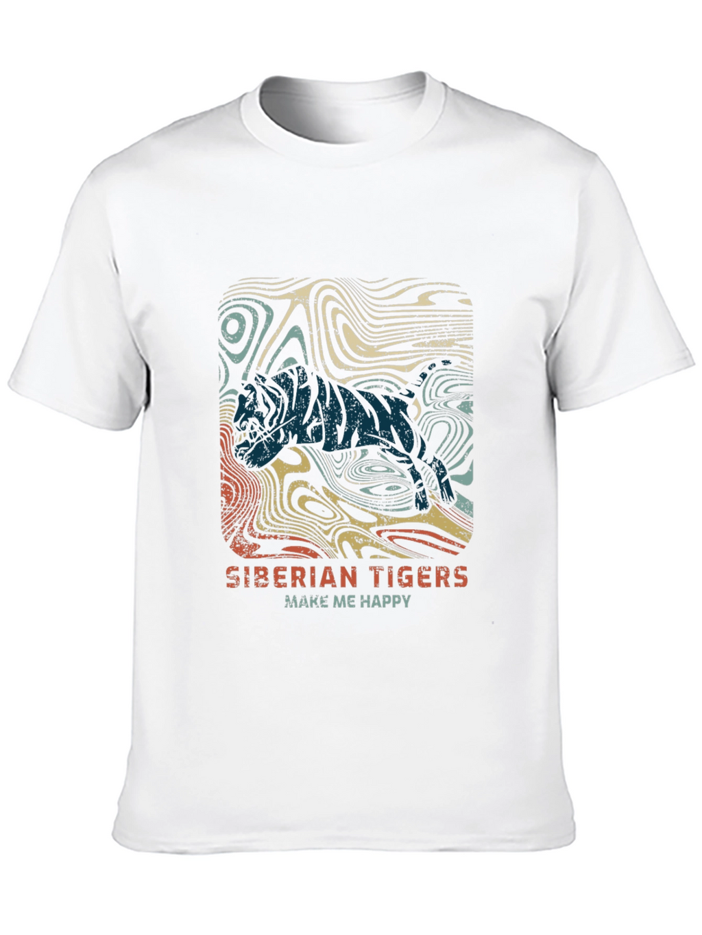Siberian Tiger Graphic Tee - Cool Retro Design