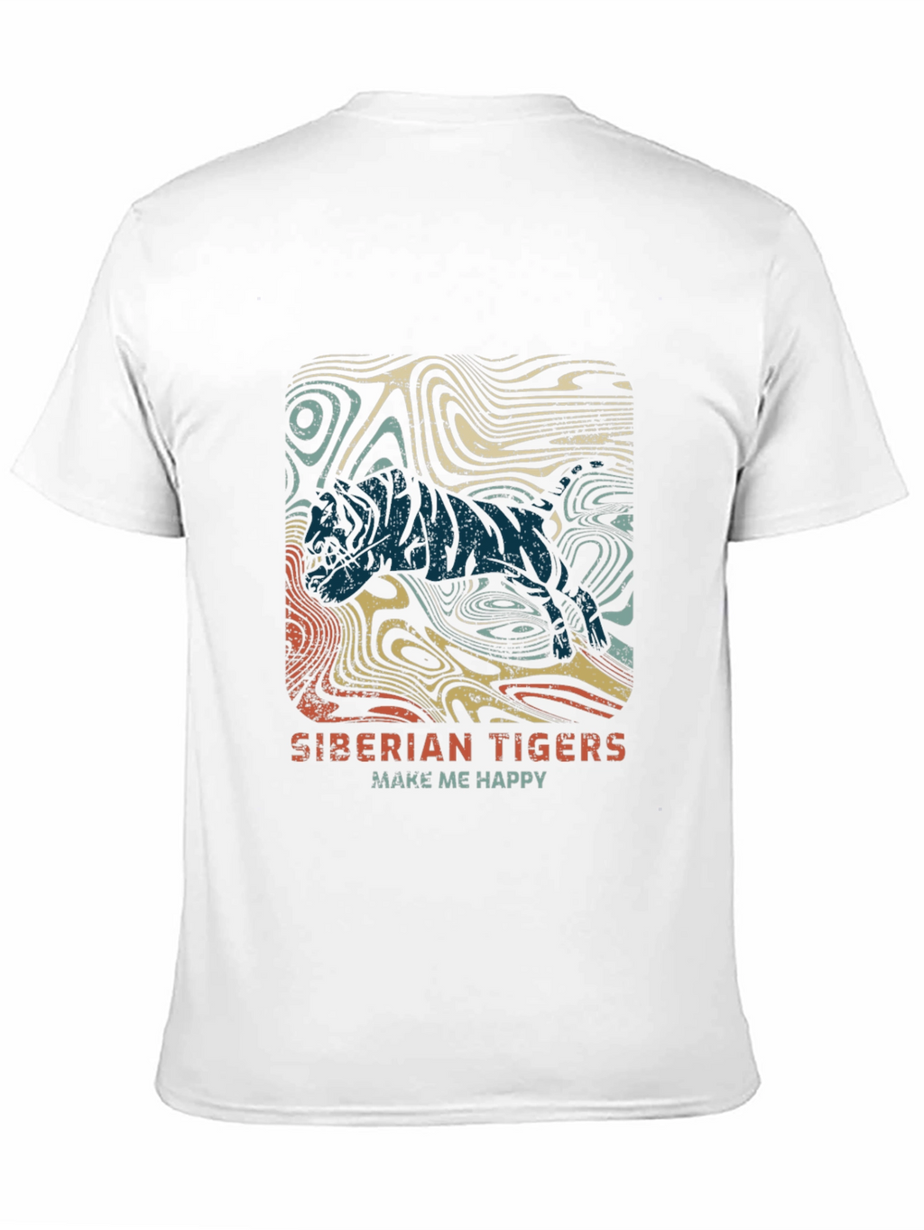 Siberian Tiger Graphic Tee - Cool Retro Design