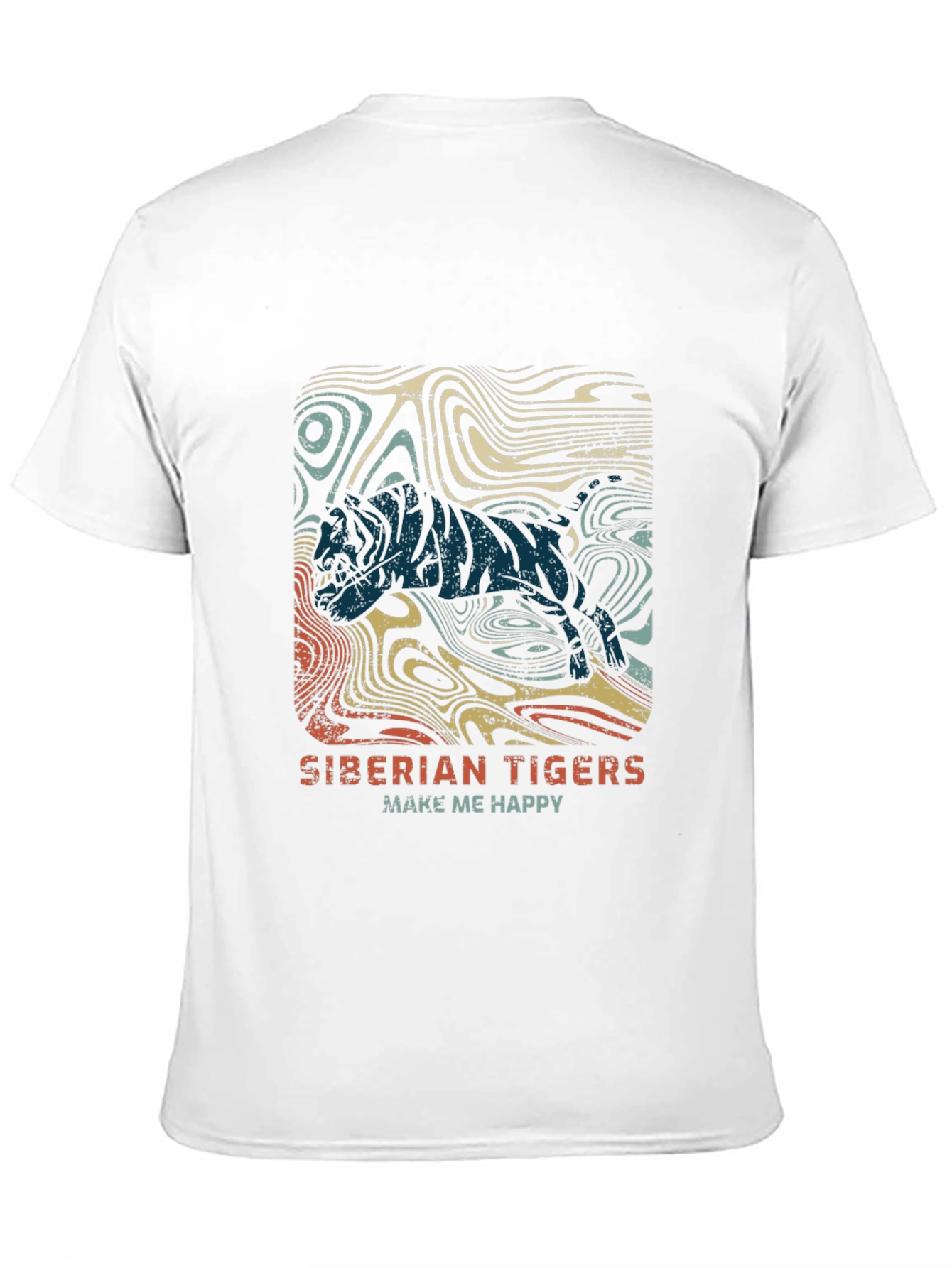 Siberian Tiger Graphic Tee - Cool Retro Design