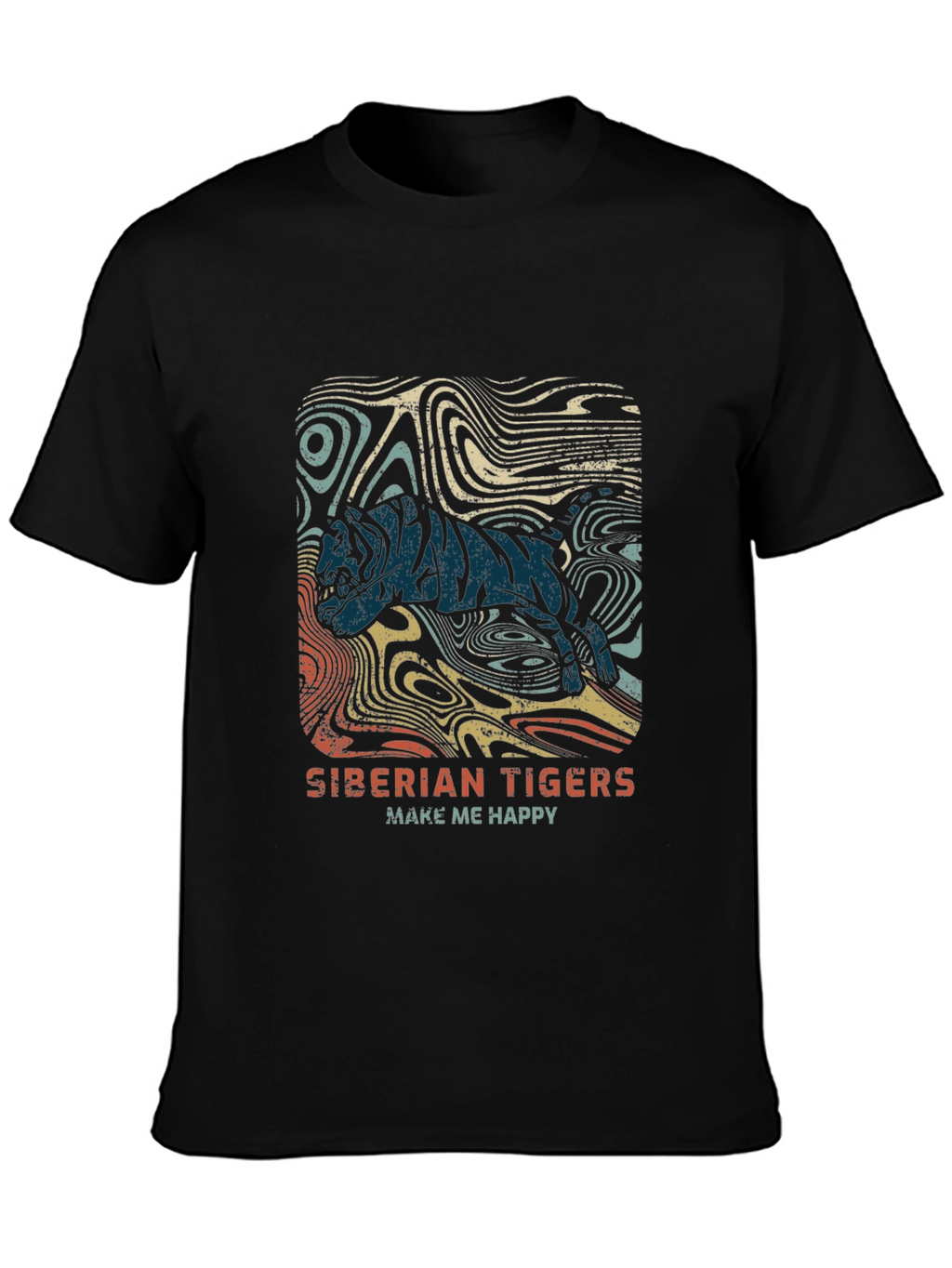 Siberian Tiger Graphic Tee - Cool Retro Design