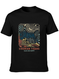 Siberian Tiger Graphic Tee - Cool Retro Design