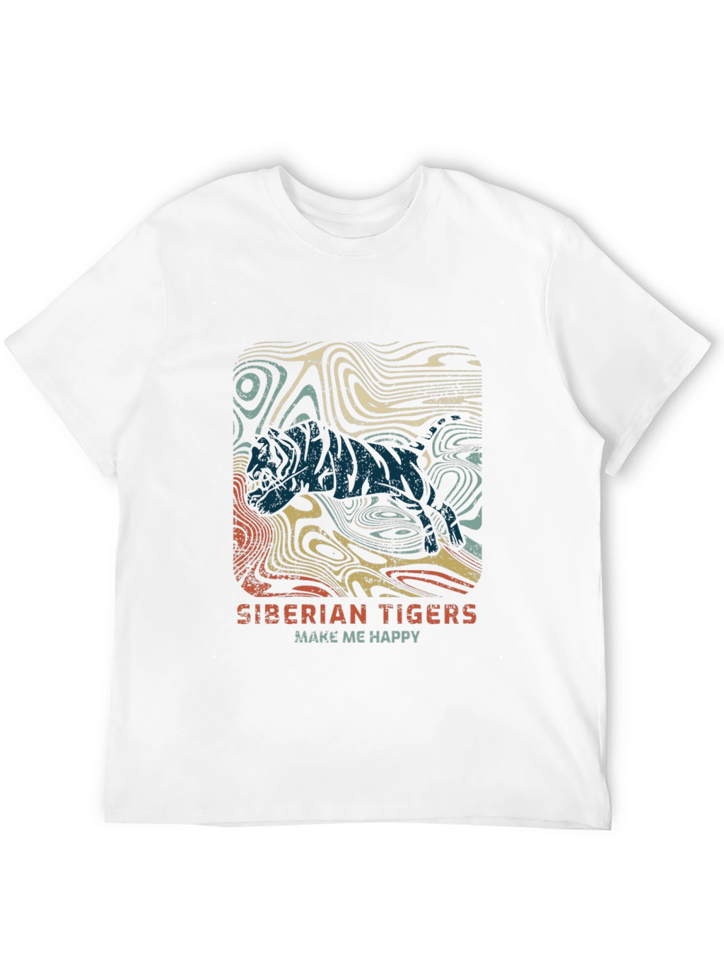Siberian Tiger Graphic Tee - Cool Retro Design