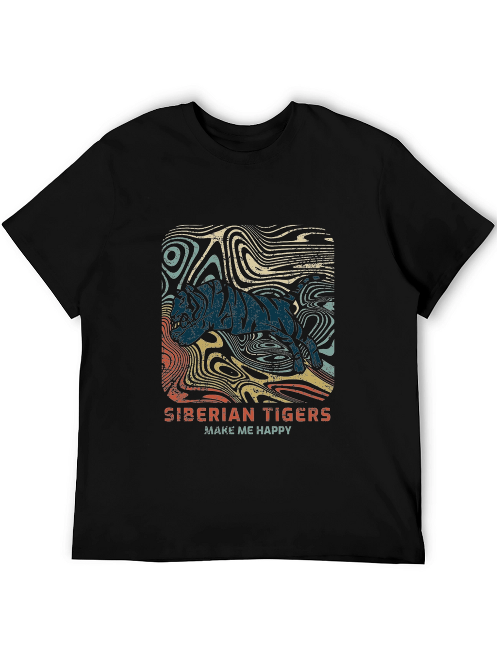 Siberian Tiger Graphic Tee - Cool Retro Design