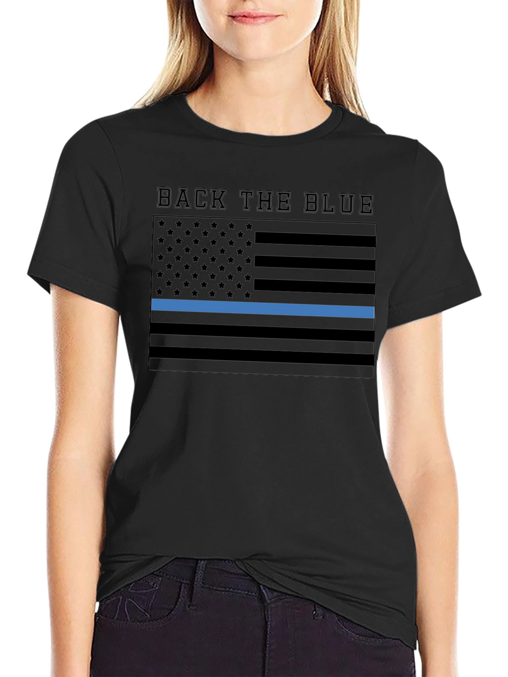 Back the Blue American Flag T-Shirt