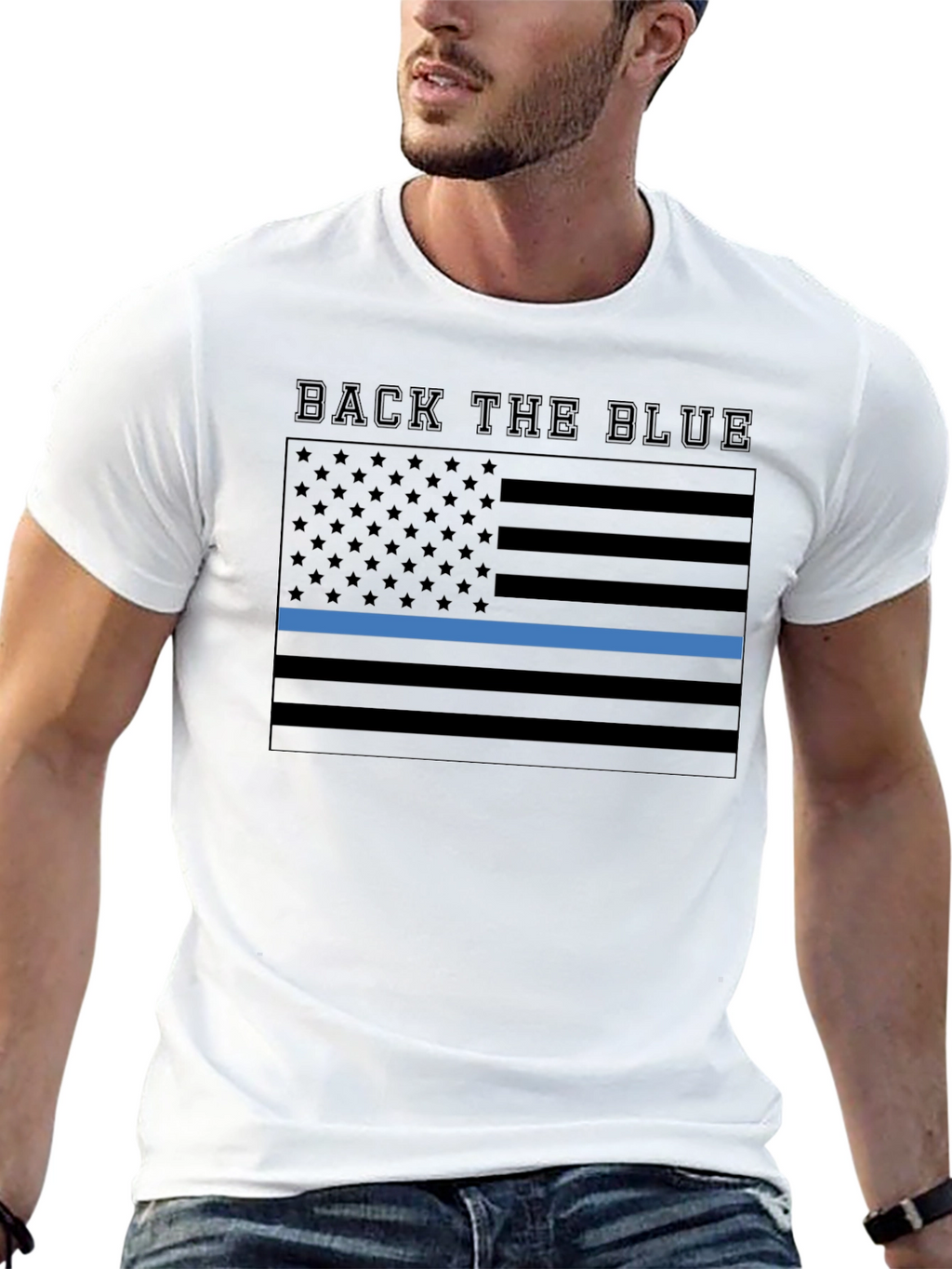 Back the Blue American Flag T-Shirt