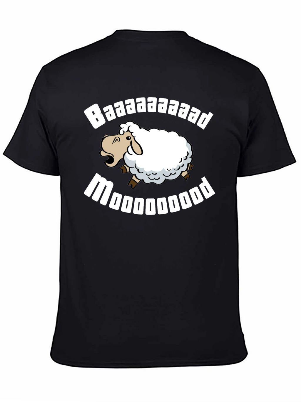 Funny Baaaaad Moooooood Sheep Black T-Shirt