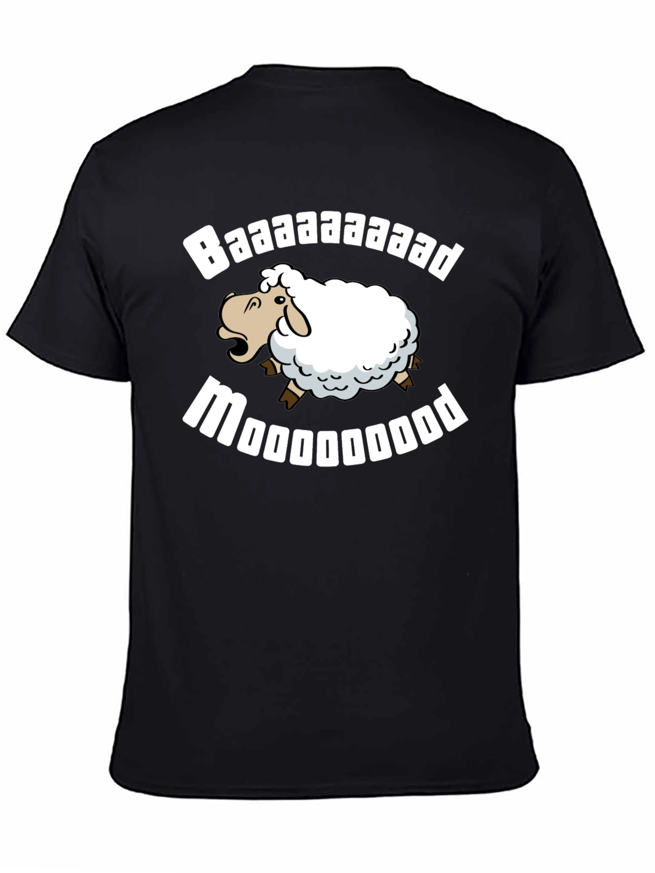 Funny Baaaaad Moooooood Sheep Black T-Shirt