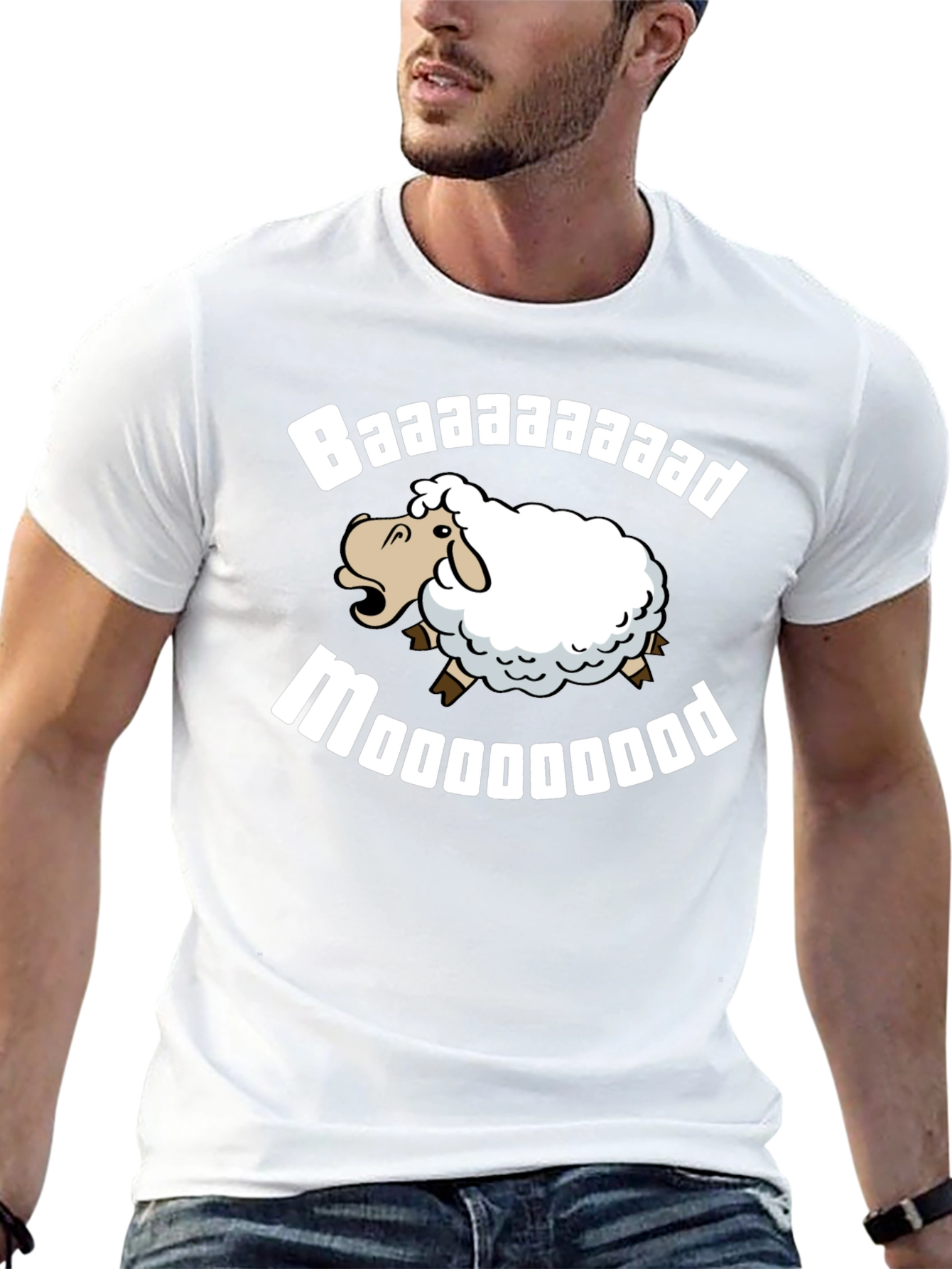Funny Baaaaad Moooooood Sheep Black T-Shirt
