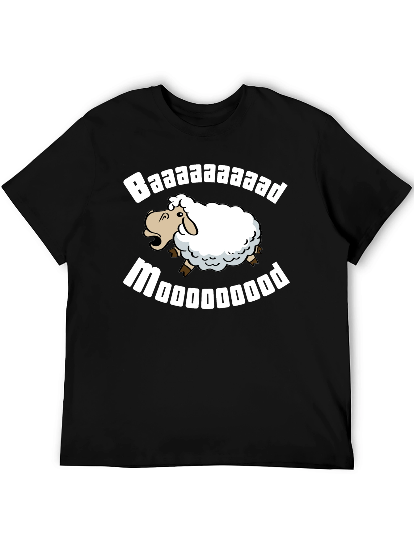 Funny Baaaaad Moooooood Sheep Black T-Shirt