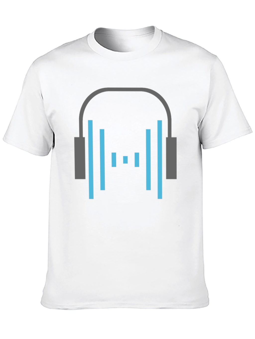 Headphone Graphic Tee - Stylish Black Cotton T-Shirt
