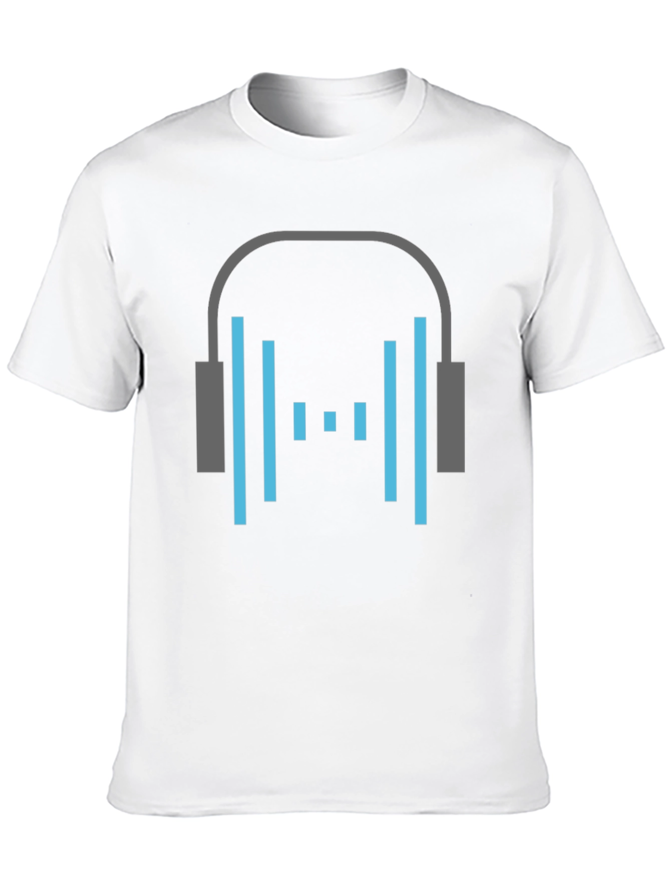 Headphone Graphic Tee - Stylish Black Cotton T-Shirt