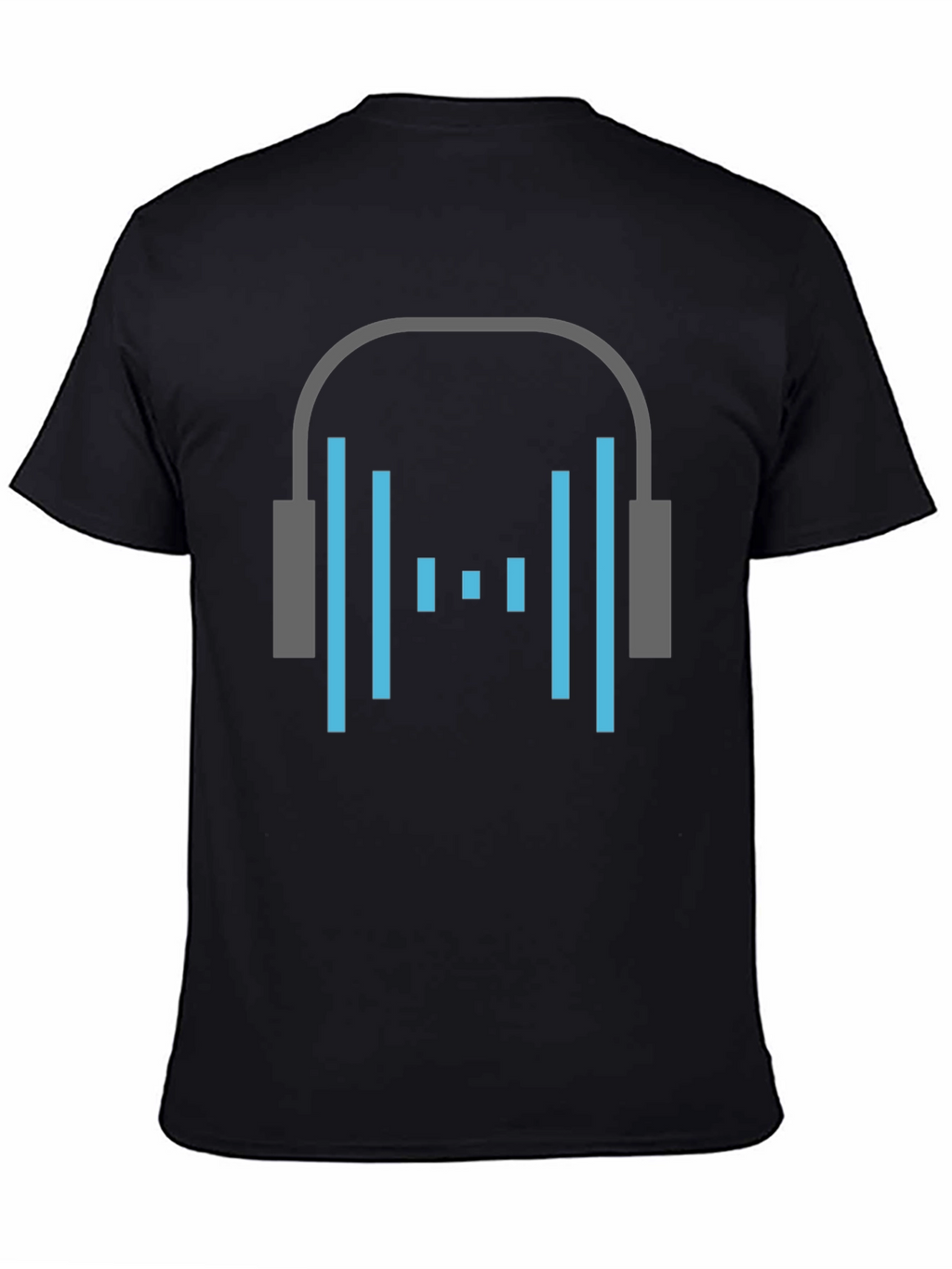Headphone Graphic Tee - Stylish Black Cotton T-Shirt