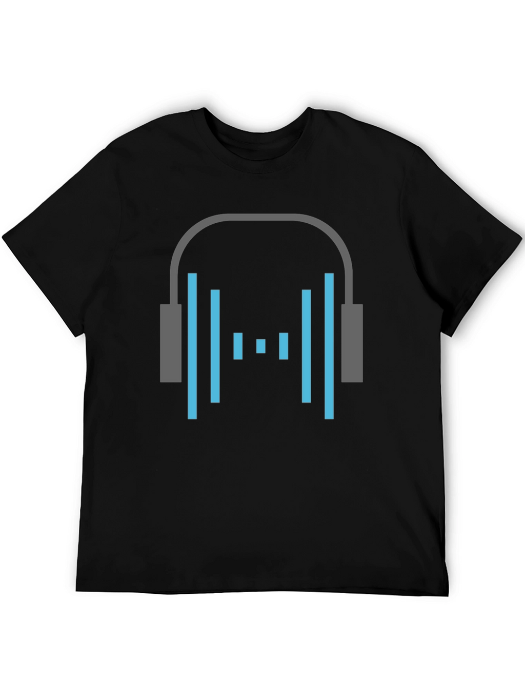 Headphone Graphic Tee - Stylish Black Cotton T-Shirt