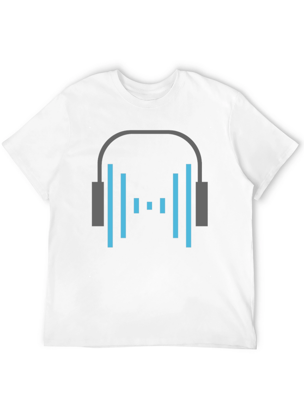Headphone Graphic Tee - Stylish Black Cotton T-Shirt