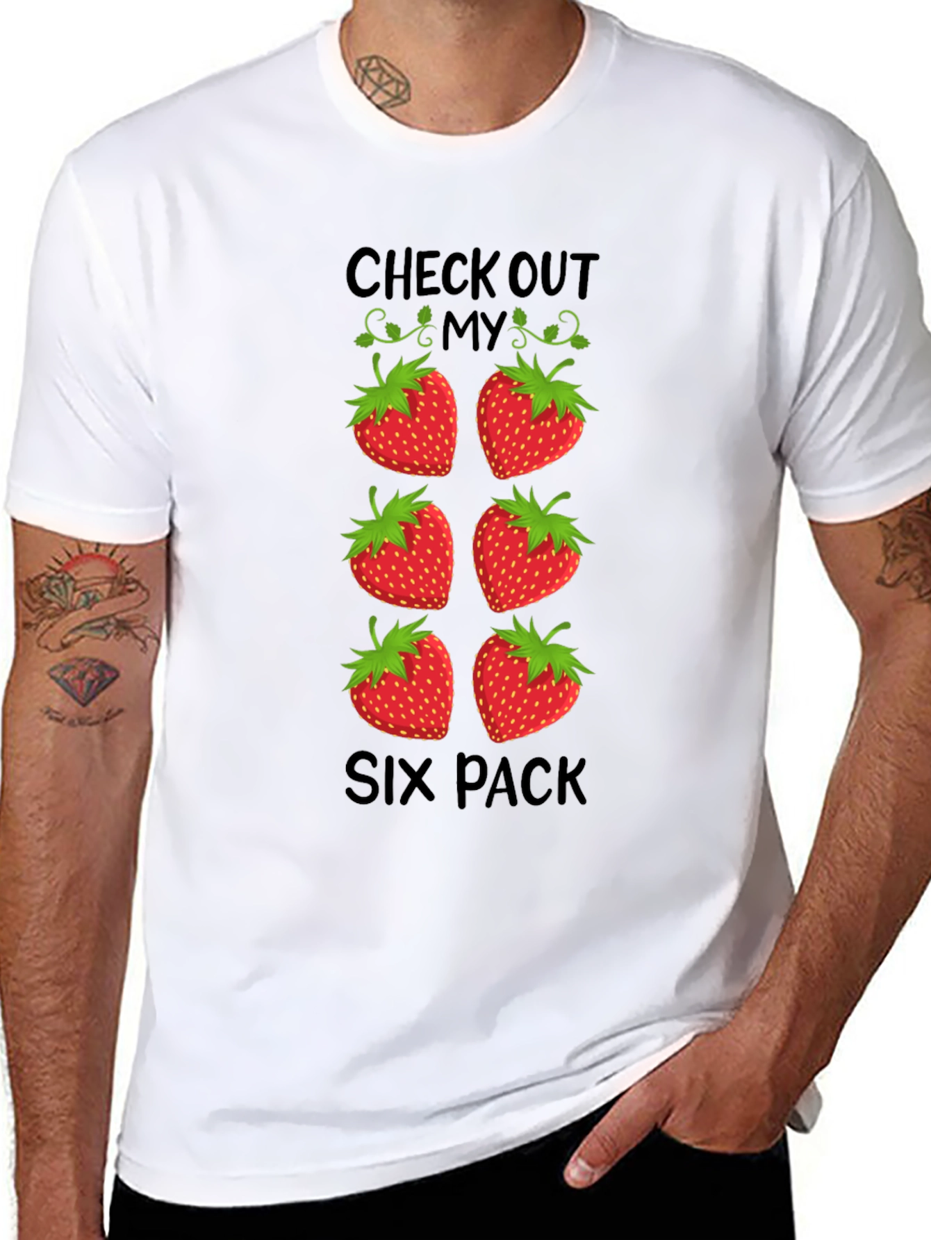 Funny Strawberry Six Pack T-Shirt