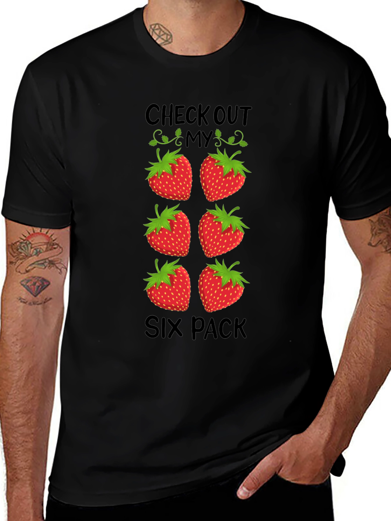 Funny Strawberry Six Pack T-Shirt