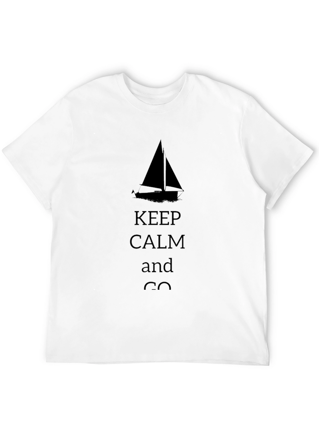 Keep Calm Sailboat Black T-Shirt