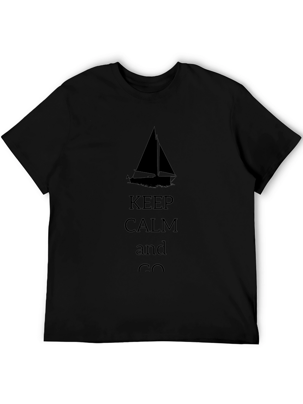 Keep Calm Sailboat Black T-Shirt