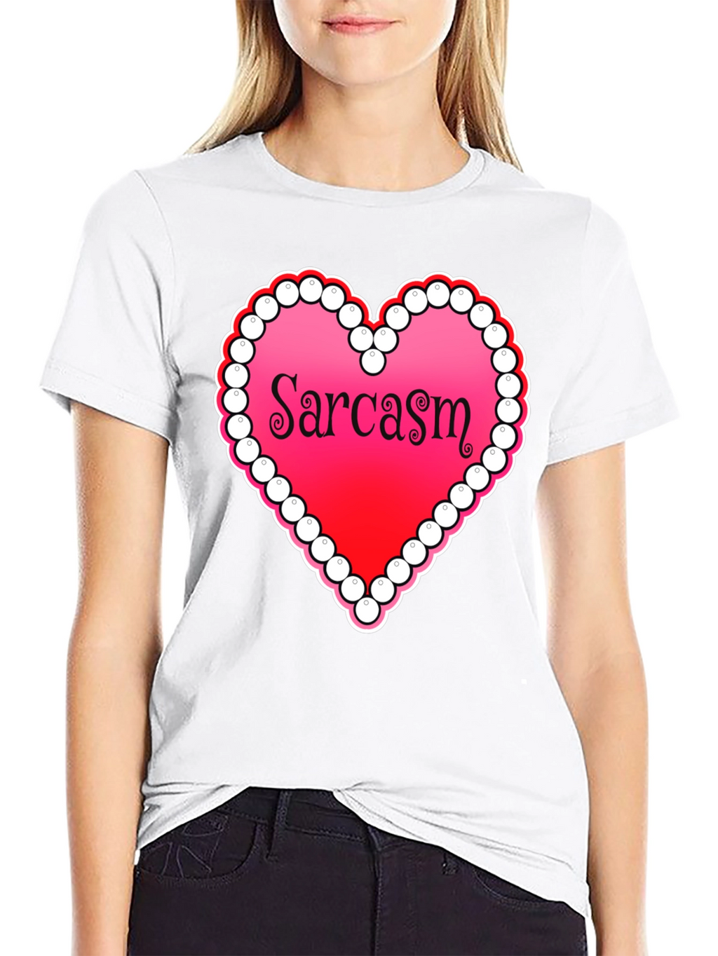 Sarcasm Heart Graphic Tee - Casual Statement Shirt