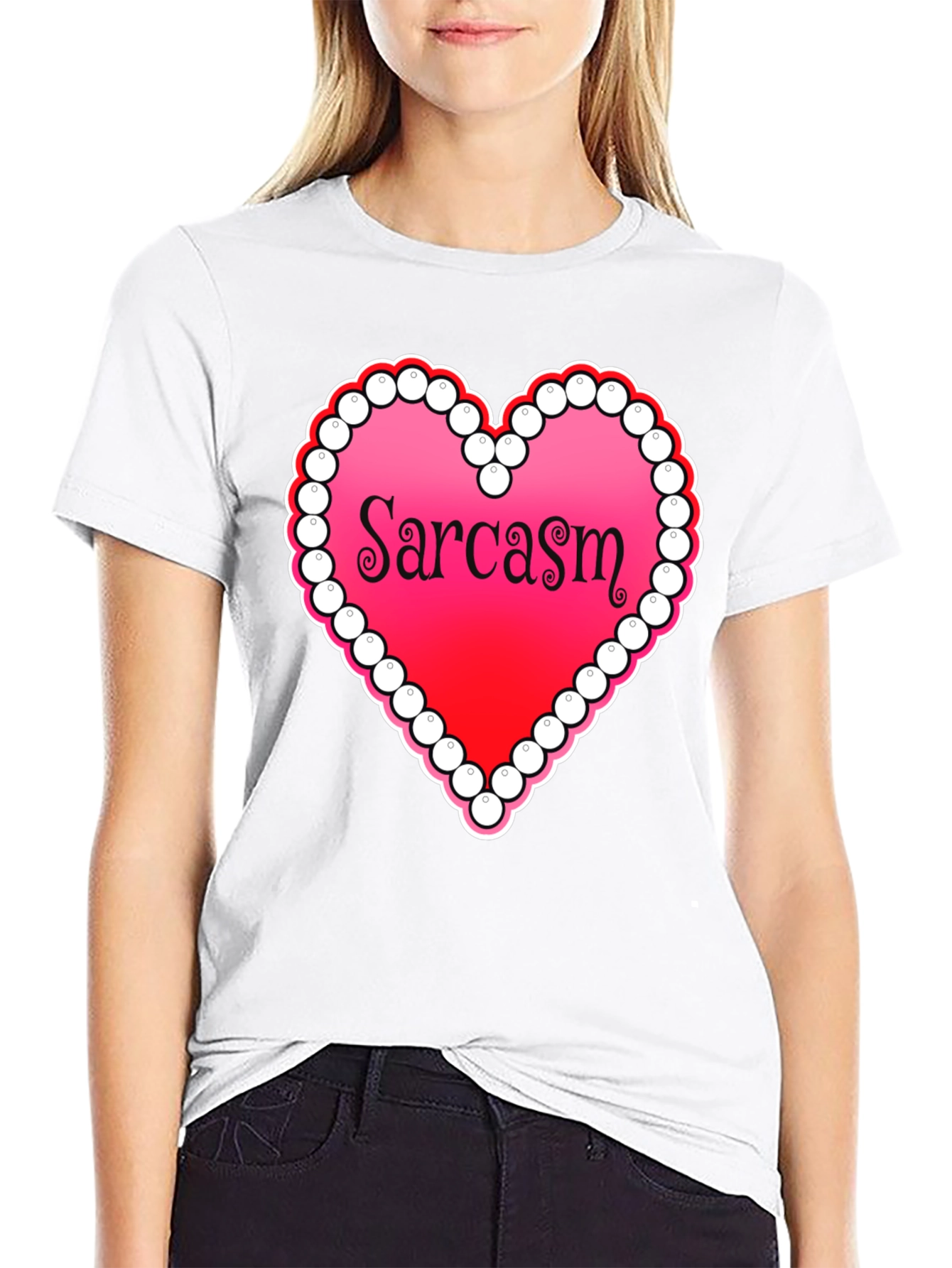 Sarcasm Heart Graphic Tee - Casual Statement Shirt