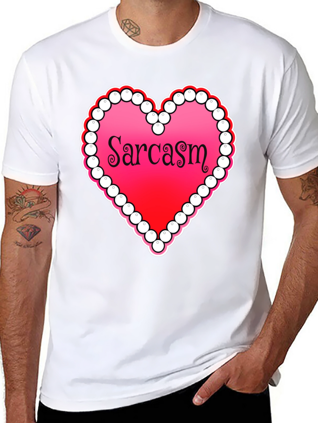 Sarcasm Heart Graphic Tee - Casual Statement Shirt