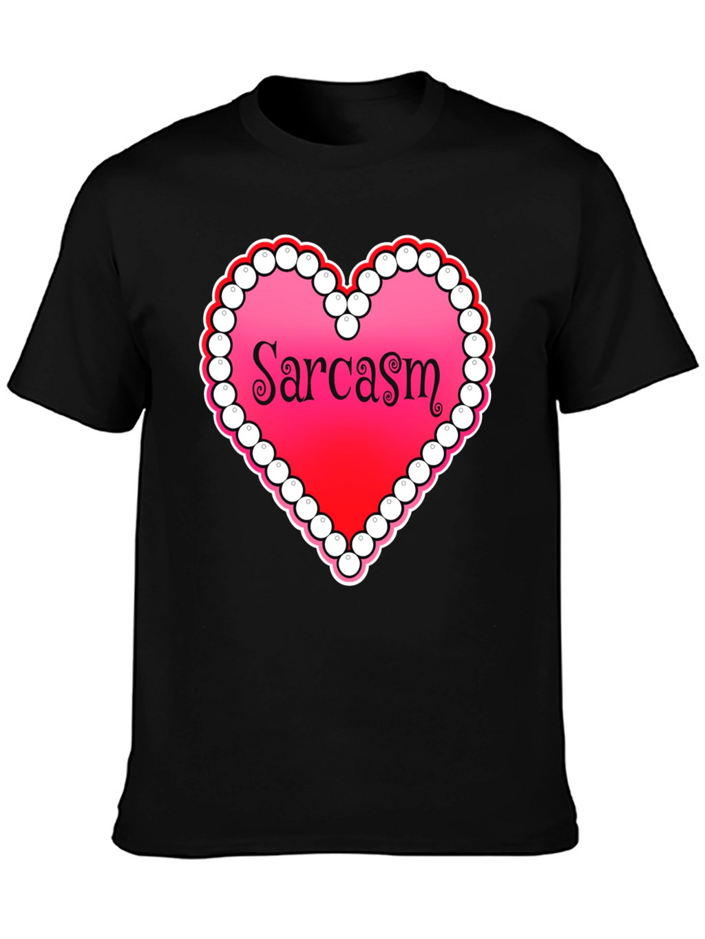 Sarcasm Heart Graphic Tee - Casual Statement Shirt