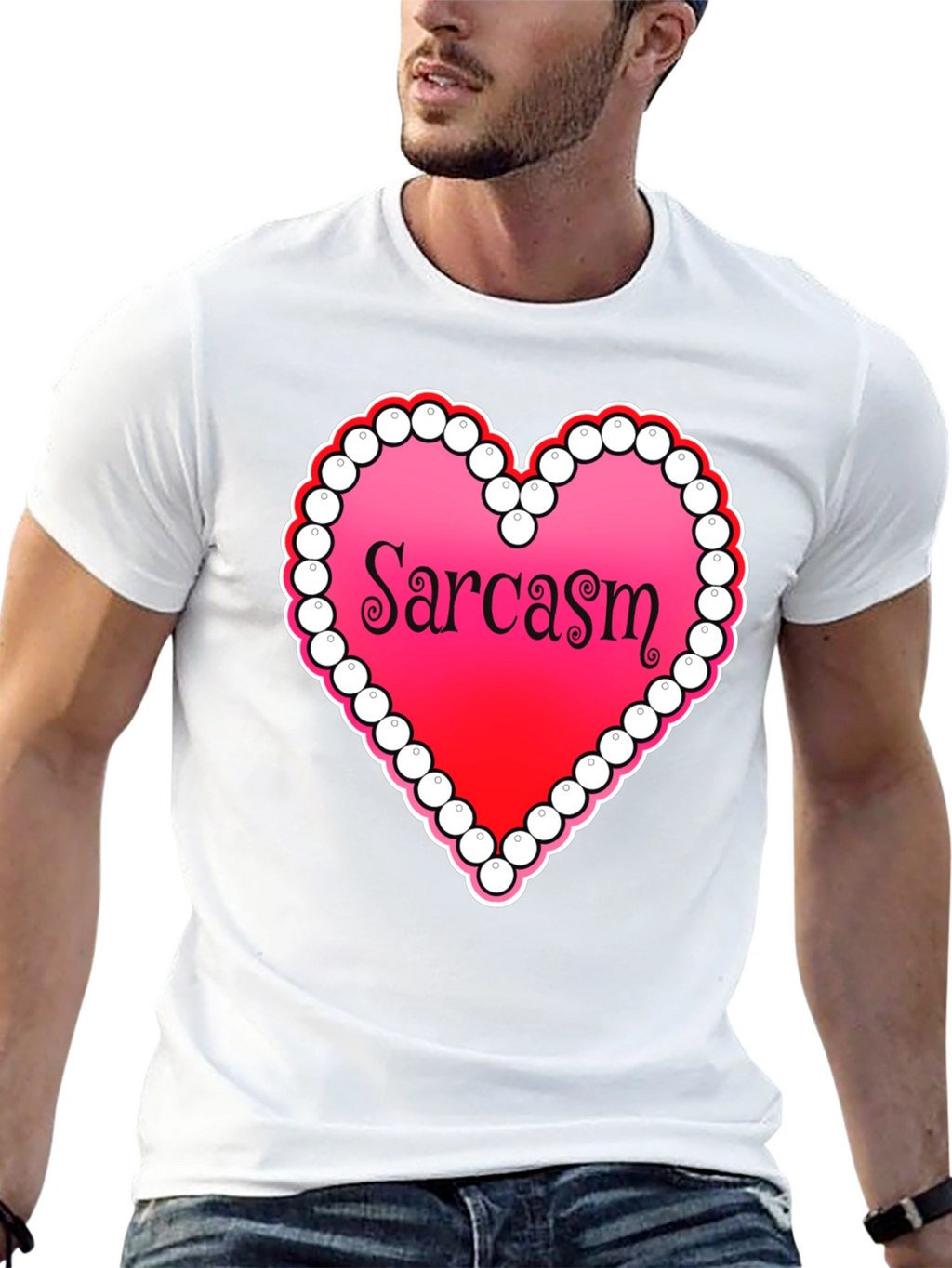 Sarcasm Heart Graphic Tee - Casual Statement Shirt