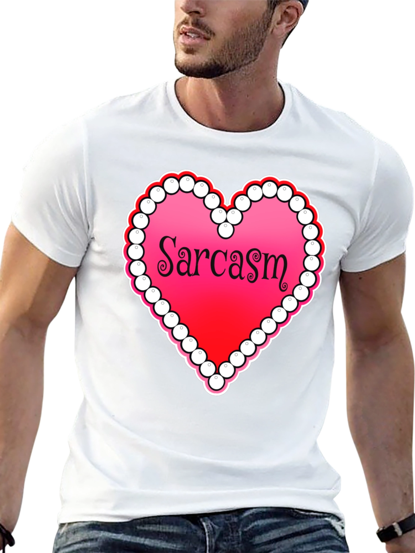 Sarcasm Heart Graphic Tee - Casual Statement Shirt