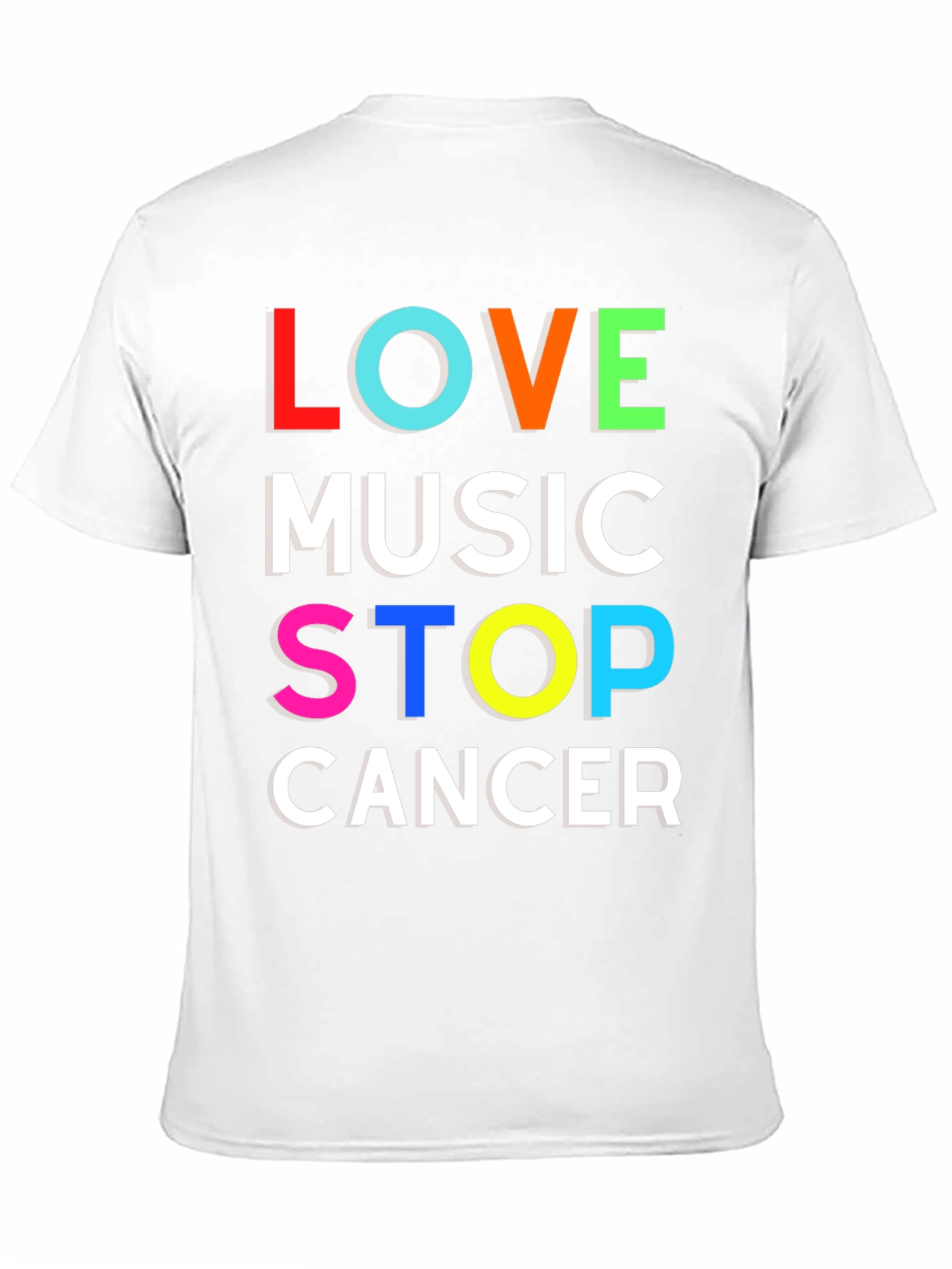 Love Music Stop Cancer Graphic T-Shirt