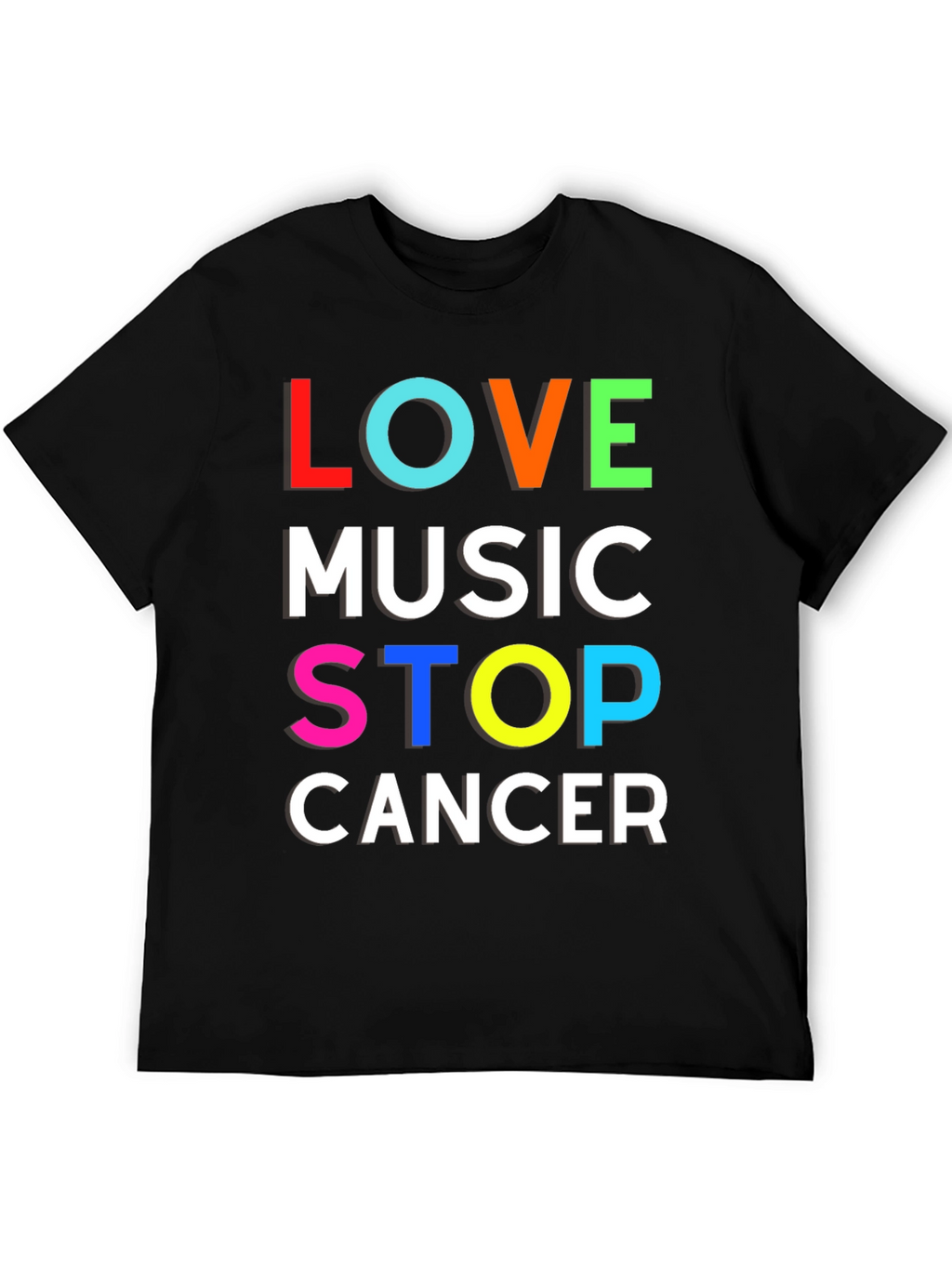 Love Music Stop Cancer Graphic T-Shirt