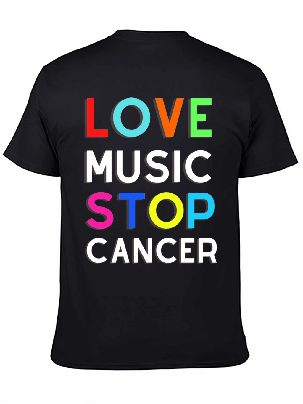 Love Music Stop Cancer Graphic T-Shirt