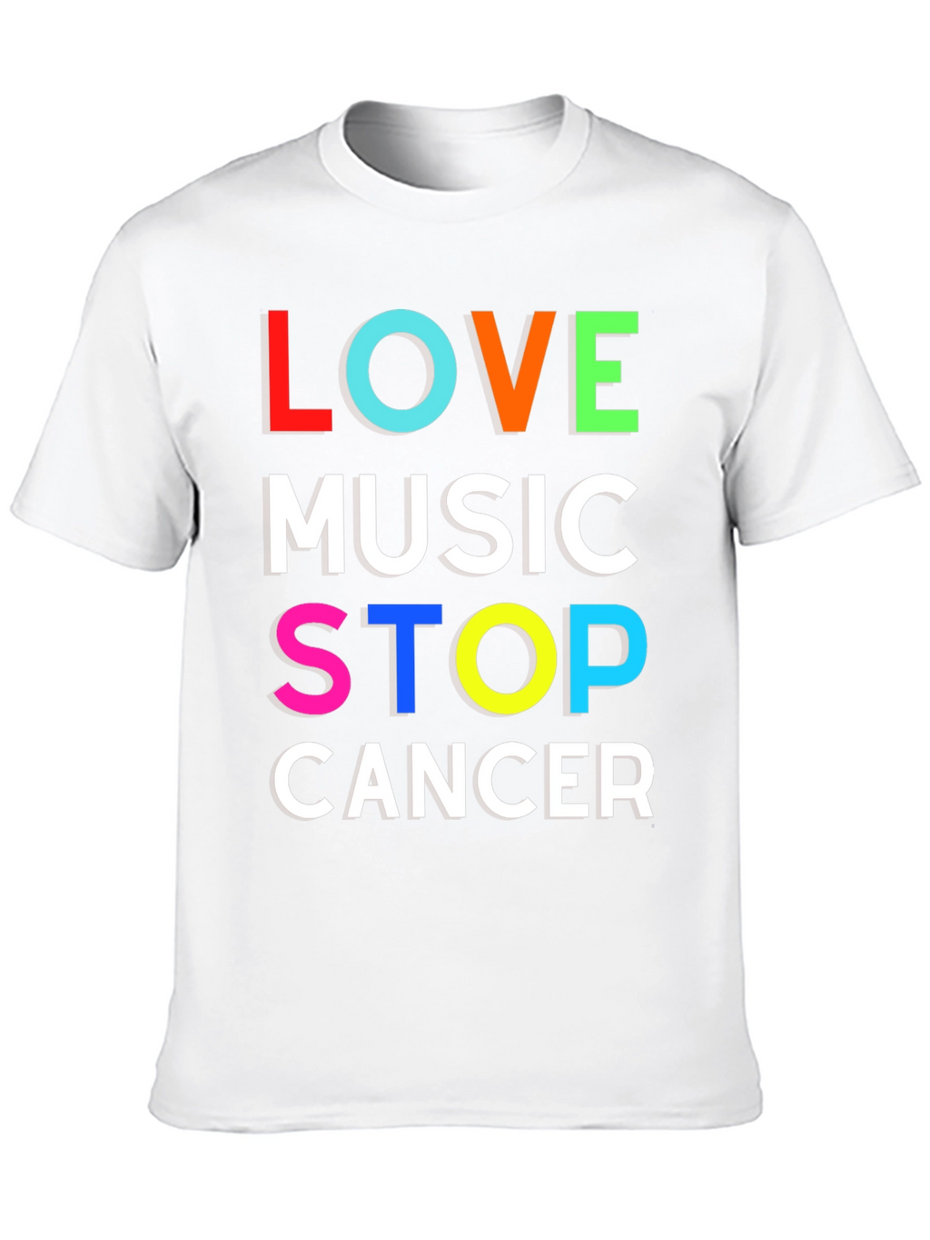 Love Music Stop Cancer Graphic T-Shirt