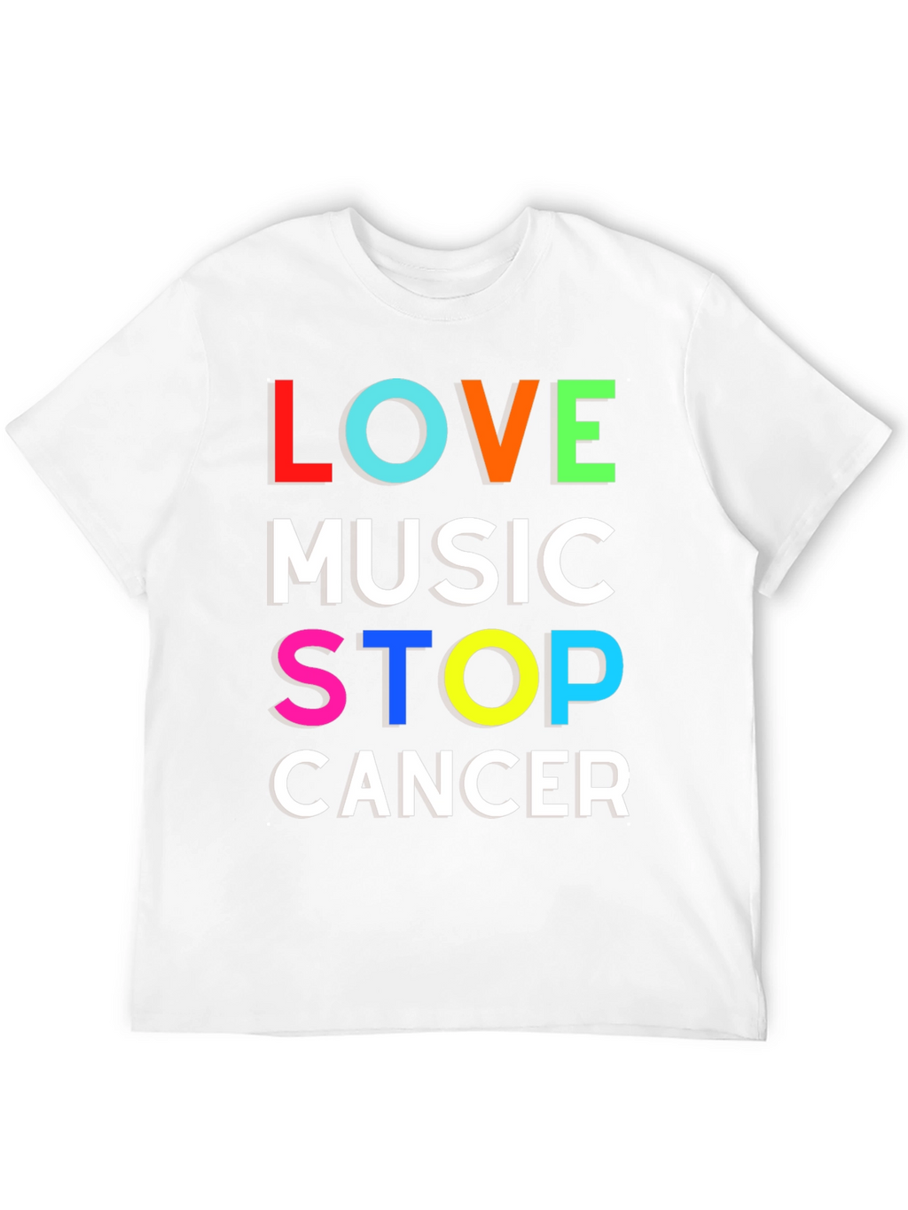 Love Music Stop Cancer Graphic T-Shirt