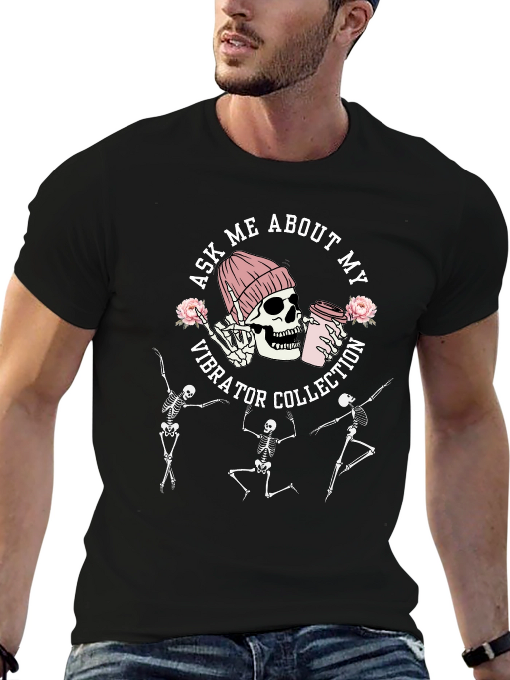 Skeleton Vibrator Collection Black T-Shirt