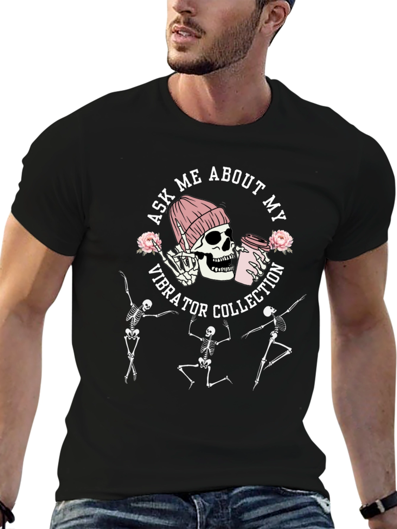 Skeleton Vibrator Collection Black T-Shirt
