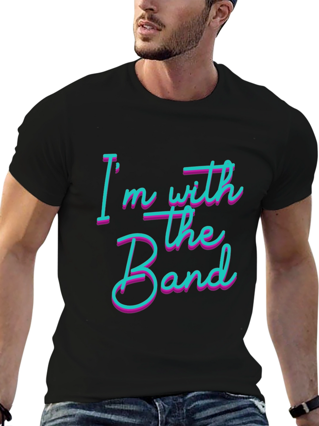 Im With The Band Black Cotton T-Shirt