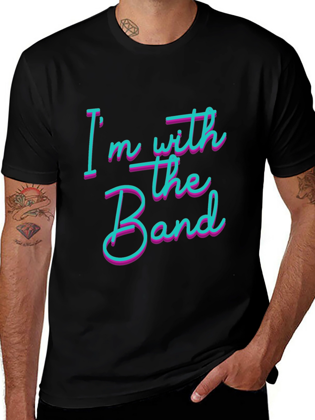 Im With The Band Black Cotton T-Shirt