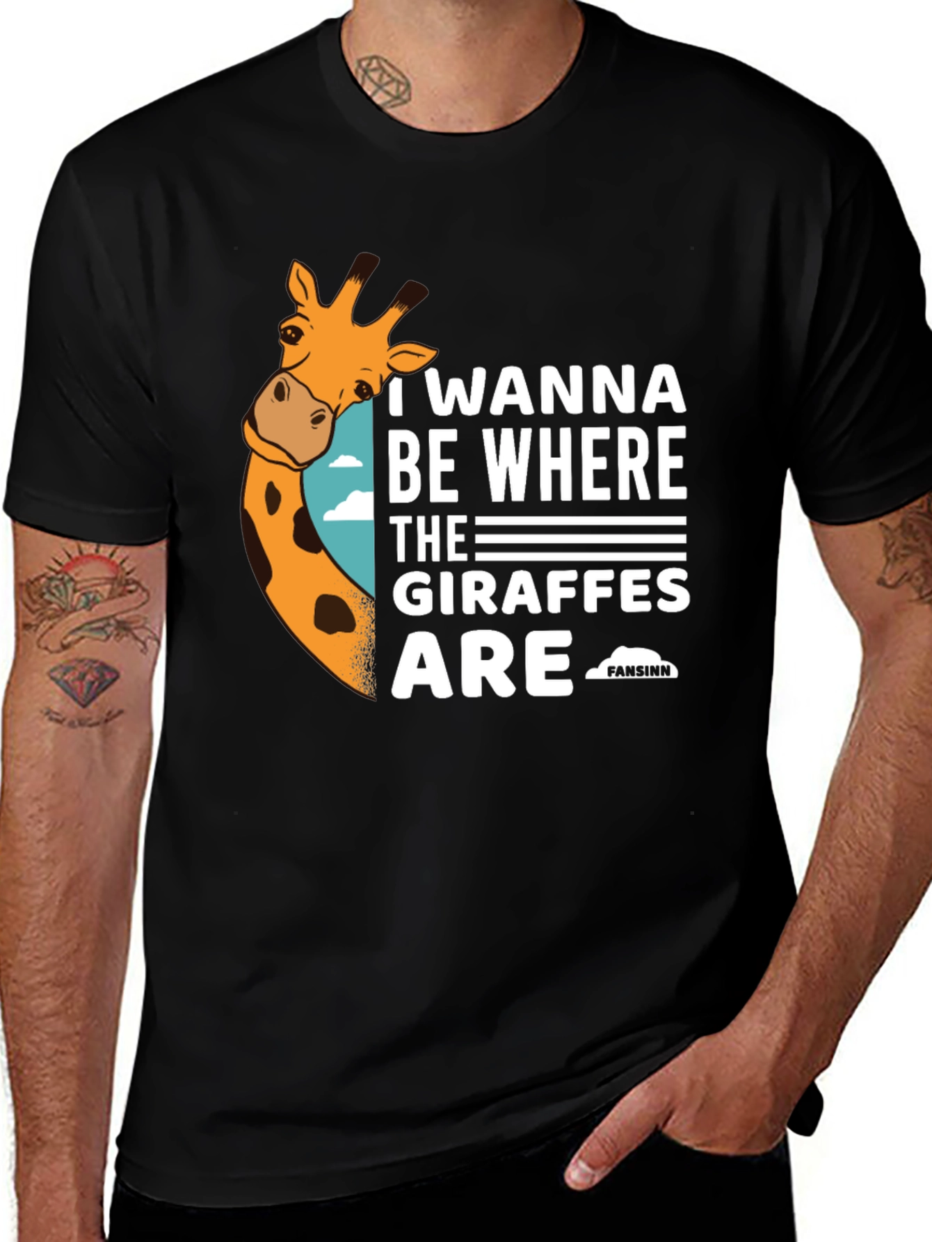 Giraffe Lover T-Shirt - I Wanna Be Where the Giraffes Are