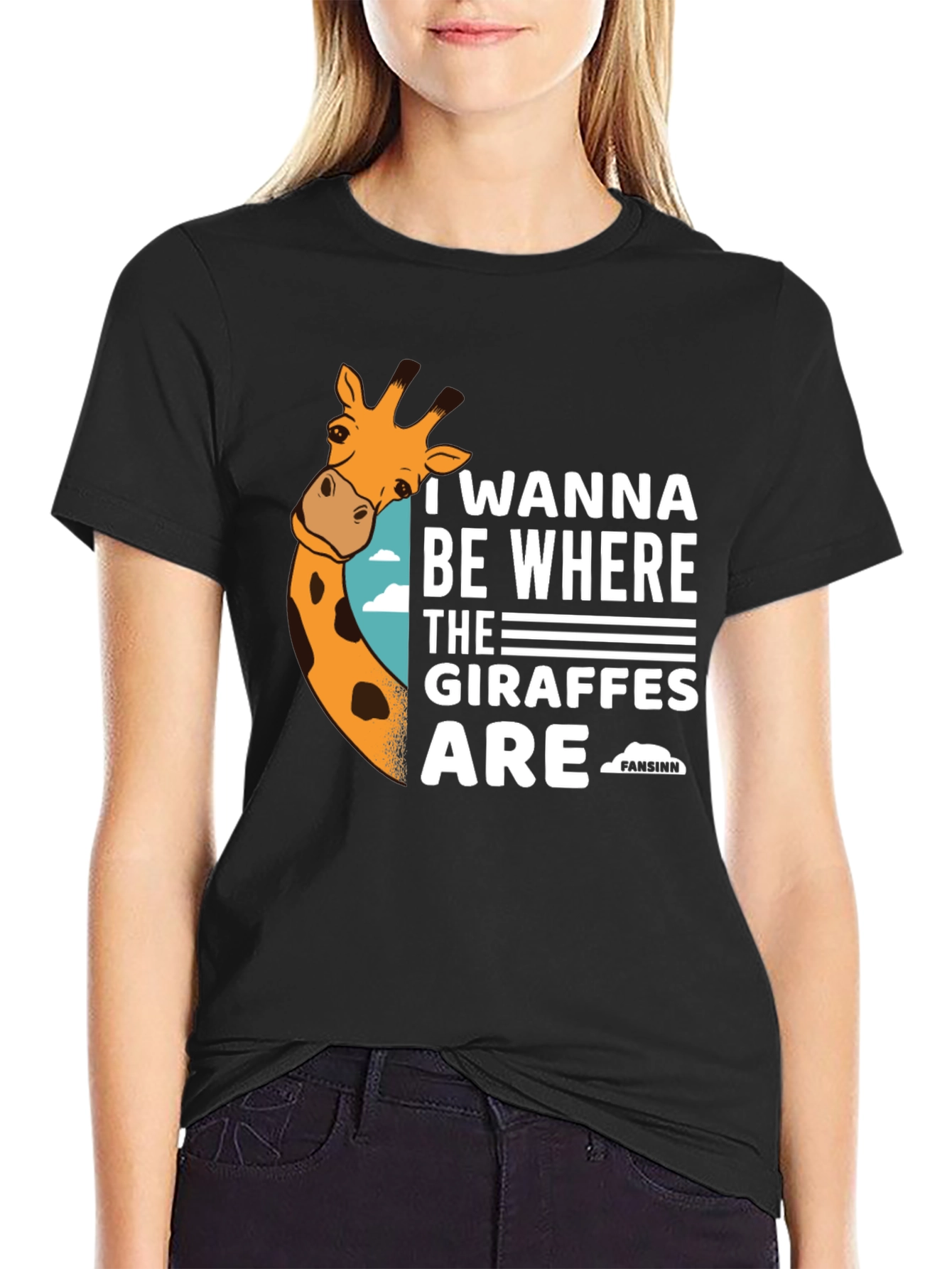 Giraffe Lover T-Shirt - I Wanna Be Where the Giraffes Are