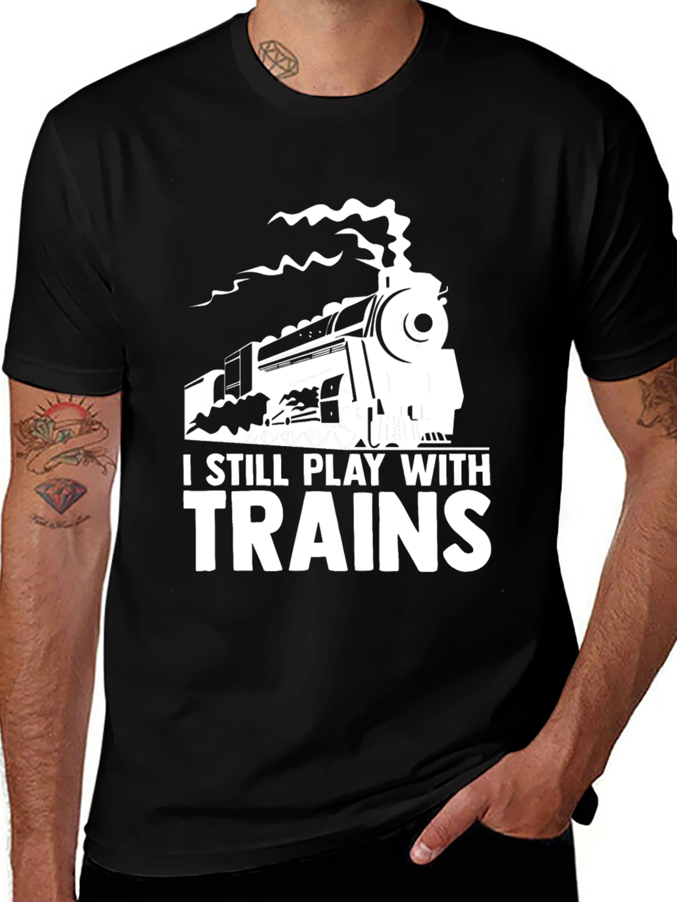 I Still Play With Trains T-Shirt - Steam Engine Tee