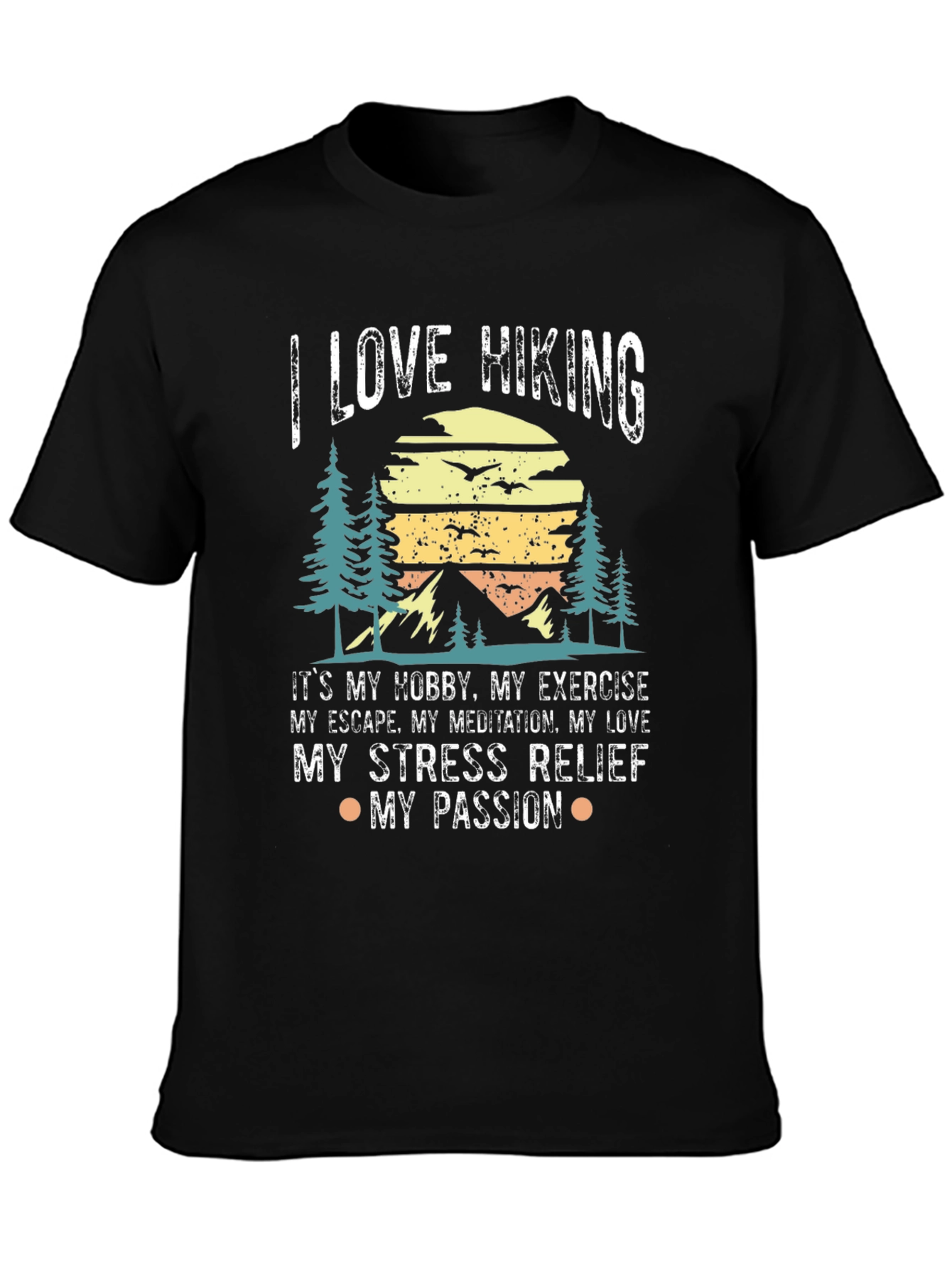 I Love Hiking Graphic Tee - Outdoor Adventure Shirt