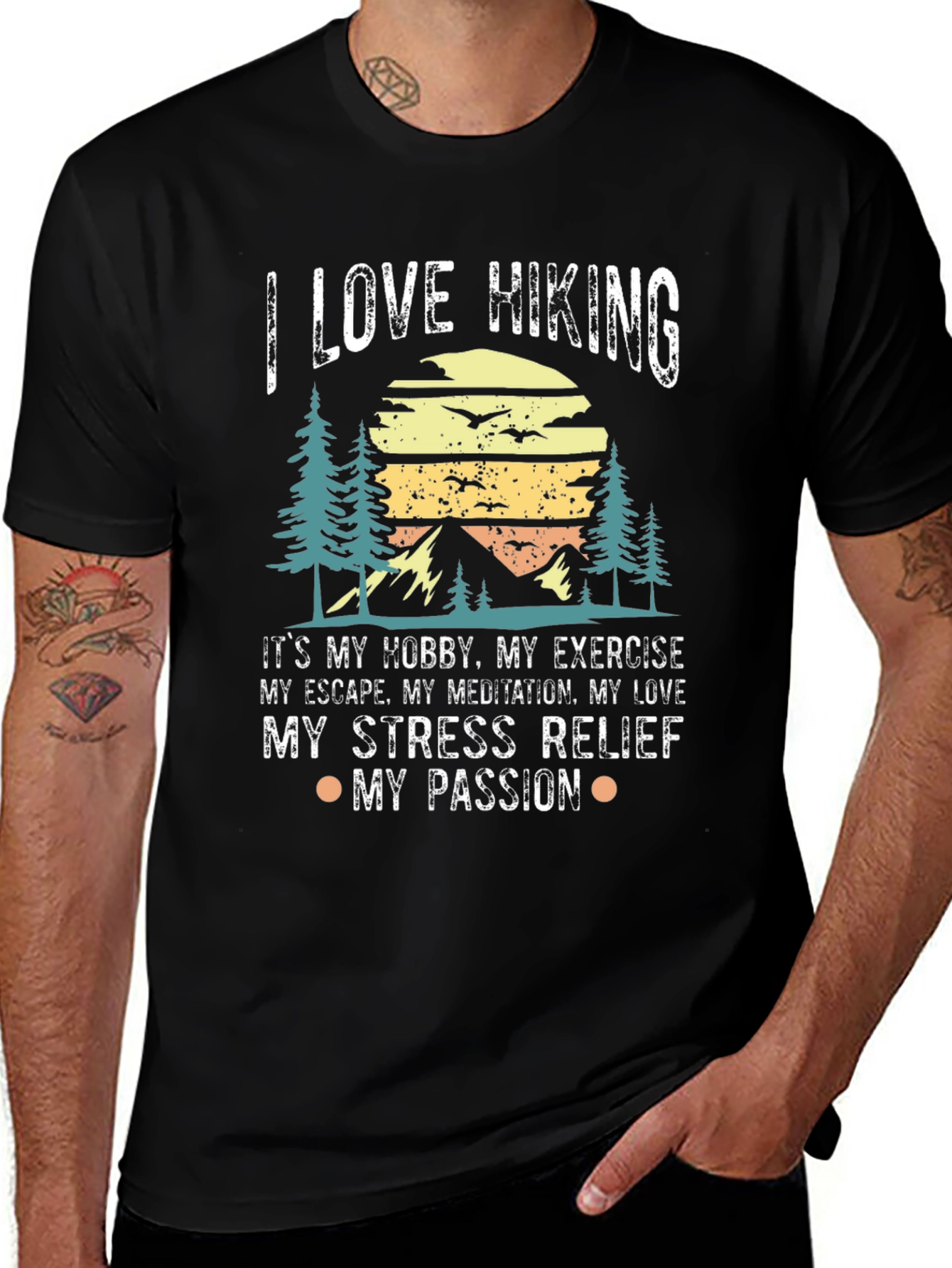 I Love Hiking Graphic Tee - Outdoor Adventure Shirt