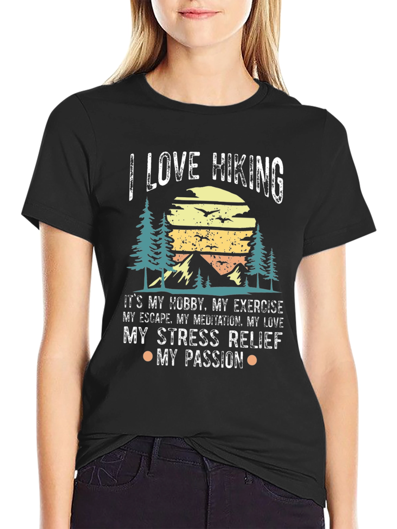 I Love Hiking Graphic Tee - Outdoor Adventure Shirt