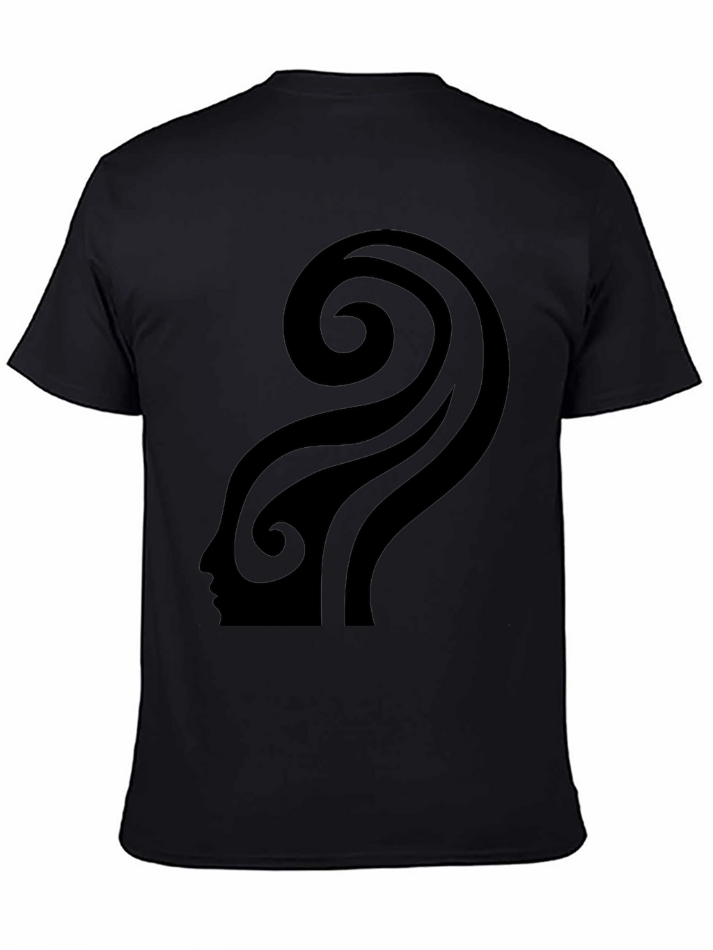 Abstract Silhouette Graphic Black T-Shirt
