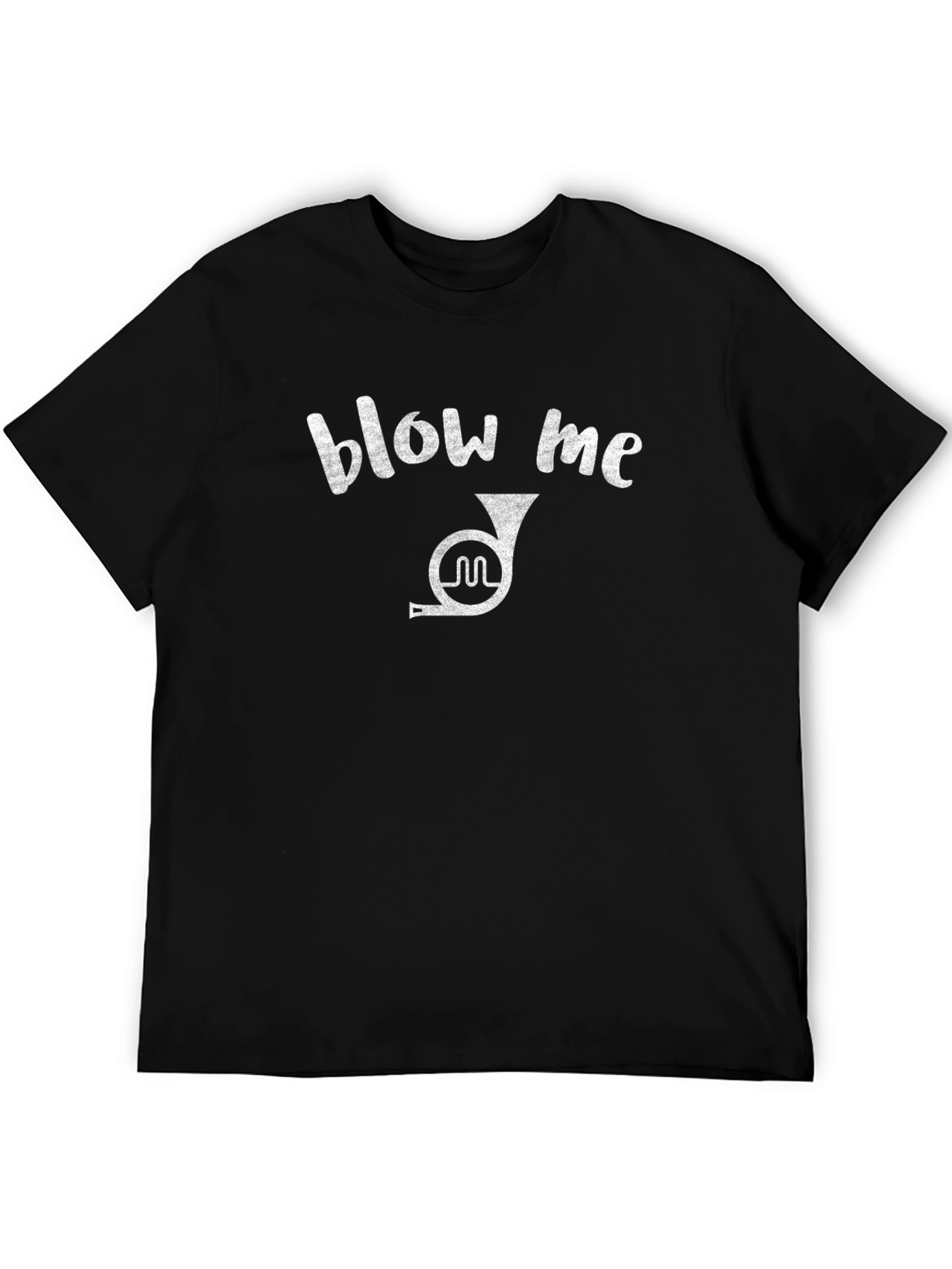 Blow Me French Horn Black T-Shirt