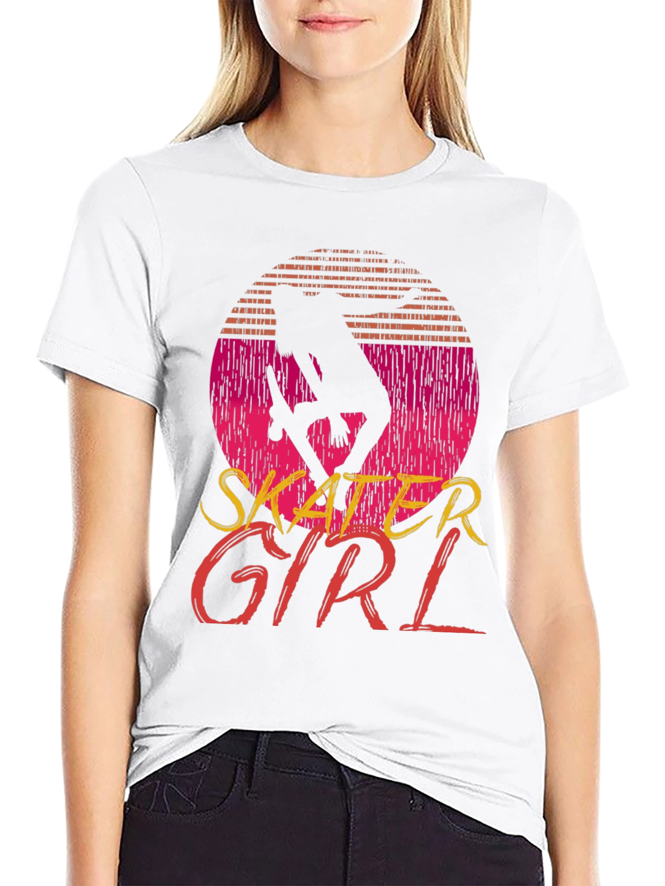 Skater Girl Tee - Retro Style Graphic T-Shirt
